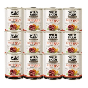 WILD FARM PURE MONO - говеждо с тиква и киноа 12x800 г - монопротеинова храна за кучета