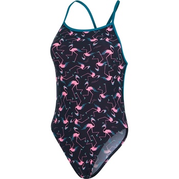 Speedo Бански костюм Speedo Flamingo Flare Allover Vback Swimsuit - Blue/Pink