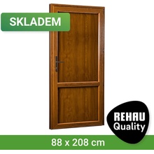 SKLADOVÁ-OKNA REHAU Smartline+ plné Bílá dovnitř / Zlatý dub ven 88 x 208 cm pravé