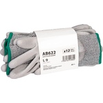 Portwest Ръкавици PORTWEST AB622 / C13 PU Essential, устойчиви на порязване, 12 броя в опаковка - сиви S (AB622G7RS)
