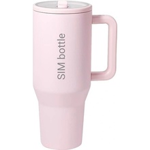 SIM bottle Tumbler se sklopným brčkem 1180 ml Světle růžová