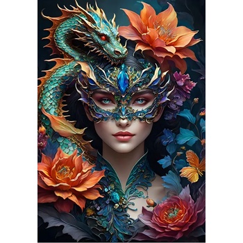 Bluebird Puzzle - Puzzle Lady with a Dragon - 1 000 piese