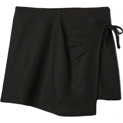 GAP V-Linen dievčenská šortková sukňa čierna