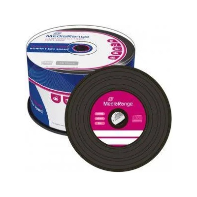MediaRange Vinyl CD-R 700MB|80min 52x speed, black dye, Cake 50 - 50 броя в шпиндел