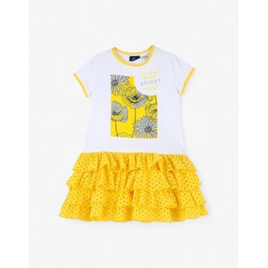 Chicco Girls Dress White/Yellow - dress4less