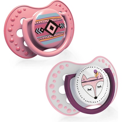 LOVI Силиконови залъгалки Lovi - Indian Summer, 2 броя, 0-3 m, Розови (22/855g)