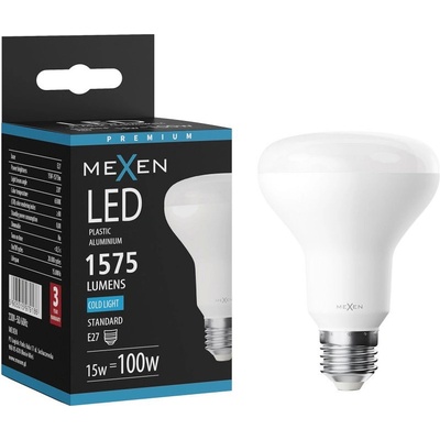 Mexen Nova LED крушка E27, R80, 15W, Студена - 6500K, 1575 lm - L105-E27-1565-01 (L105-E27-1565-01)