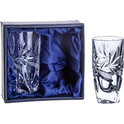 ONTE CRYSTAL Broušené skleničky na panáky vysoké Mašle Počet sklenic 2 x 50 ml