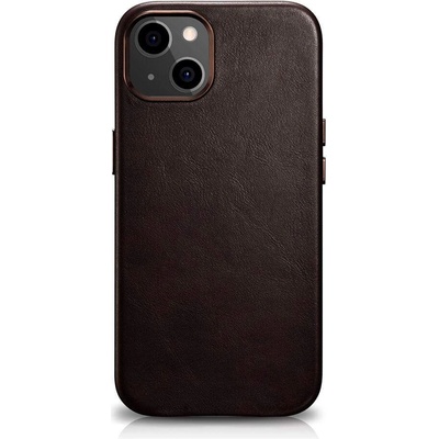 ICARER Leather Oil Wax MagSafe Case - кожен (естествена кожа) кейс с MagSafe за iPhone 13 mini (кафяв)