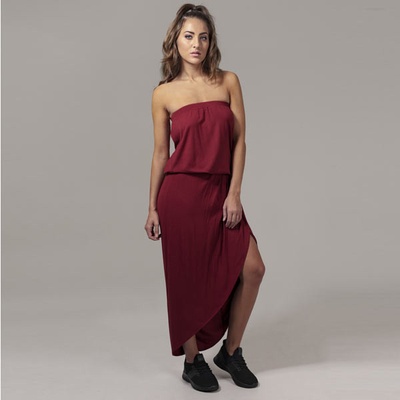 Urban Classics šaty Viscose Bandeau TB1508 burgundy