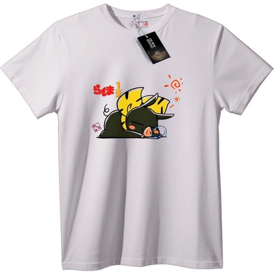 NOONEBRAND Тениска Аниме Половин Огън - 2XL, White