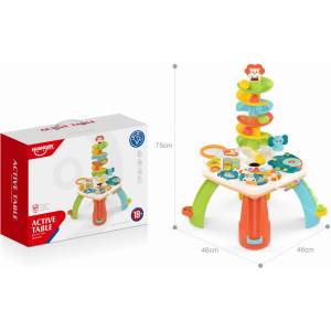 Babyhome Детска интерактивна маса с спирала за топчета и пиано Huanger Active Table (75 см)
