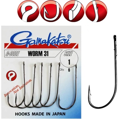 Gamakatsu Worm 31 vel.1 6 ks