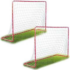NeoSport 2бр. големи футболни врати 183x122x61см - червени (TE1450-2)