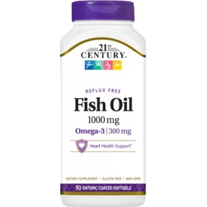 21st Century Fish Oil 1000 mg Reflux Free [90 Гел капсули]