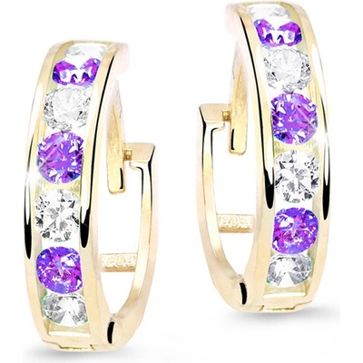 Cutie Jewellery dětské zlaté kroužky C3345Z-Ametyst