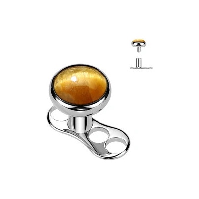 Šperky4U Kompletní microdermal piercing tygří oko MD049