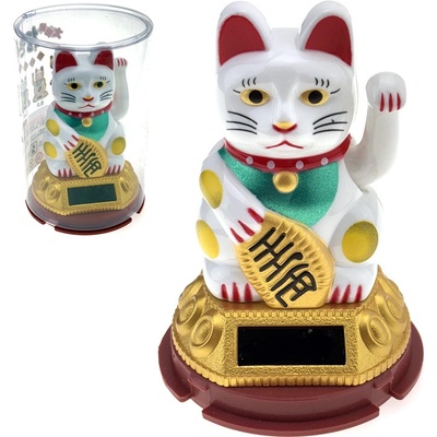 Nakida Kočka štěstí Maneki-neko 9 cm - solární talisman pro hojnost a úsměv – Zbozi.Blesk.cz