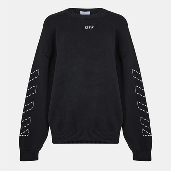 OFF WHITE Риза с дълъг ръкав OFF WHITE Men's Arrows Cotton Long Sleeve Crew Neck Sweatshirt - Black/Cream