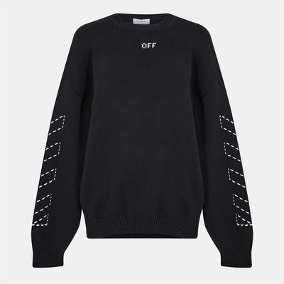 OFF WHITE Риза с дълъг ръкав OFF WHITE Men's Arrows Cotton Long Sleeve Crew Neck Sweatshirt - Black/Cream