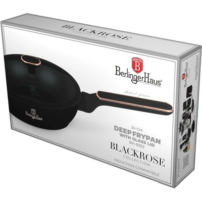 BERLINGERHAUS Pánev hluboká s titanovým povrchem a poklicí 24 cm Black Rose Collection BH-8352