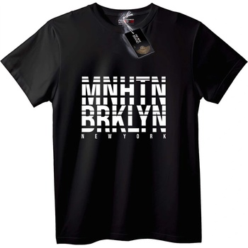 NOONEBRAND Тениска MNHTN BRKLYN NYC - 2XL, Black