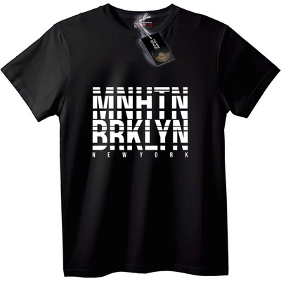 NOONEBRAND Тениска MNHTN BRKLYN NYC - 2XL, Black