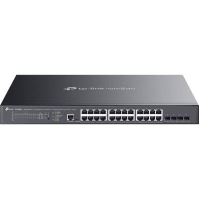 Суич TP Link Omada SG3428XMPP, 28 порта, 16x 10/100/1000Mbps RJ-45 PoE+, 8x 10/100/1000Mbps RJ-45 PoE++, 4x SFP+ (SG3428XMPP)