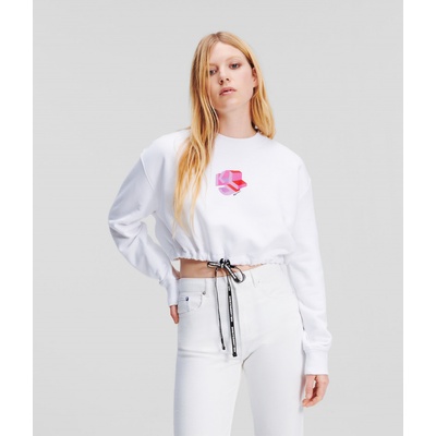Karl Lagerfeld Jeans KLJ Relaxed Cropped Sweat biela