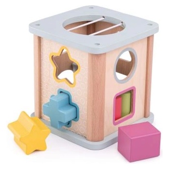 Bigjigs Toys - Дървен сортер с цветни формички (33010_1)