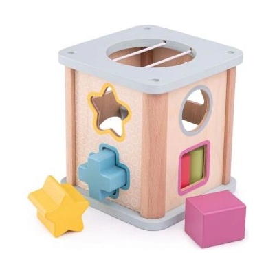 Bigjigs Toys - Дървен сортер с цветни формички (33010_1)