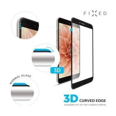FIXED 3D Full-Cover pro Apple iPhone 6/7/8, s lepením přes celý displej, černé; FIXG3D-003-BK