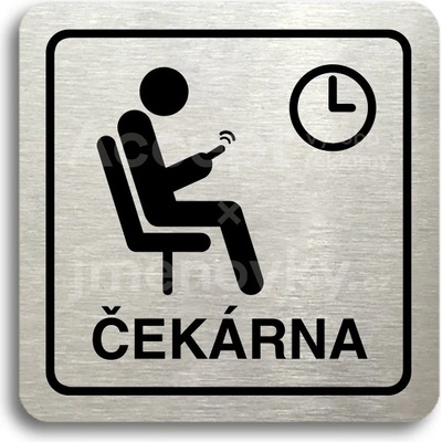 ACCEPT Piktogram čekárna - stříbrná tabulka - černý tisk