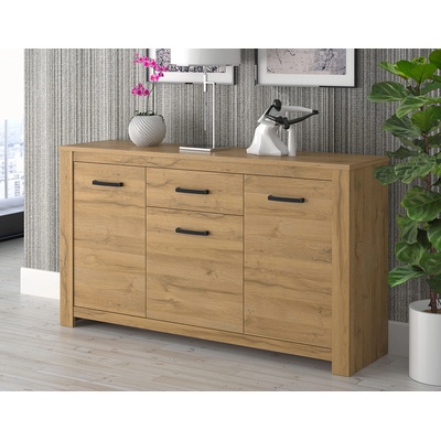 Forte Комод ten с 1 чекмедже и врати 160 см, античен дъб (hvnk232-d67)