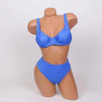 Image 1 of Дамски бански в синьо с рипсен ефект - чашка b