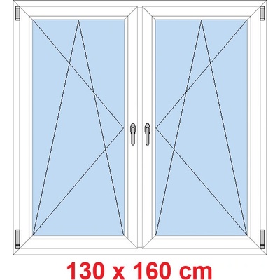 Soft Dvoukřídlé plastové okno 130x160 cm OS+OS se sloupkem Bílá