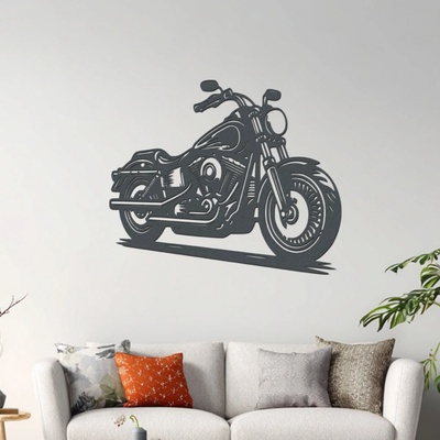 dřevo života Dřevěný obraz motorky Harley Davidson Rozměry (cm): 80x67, Zvolte barvu dekoru: Antracitová