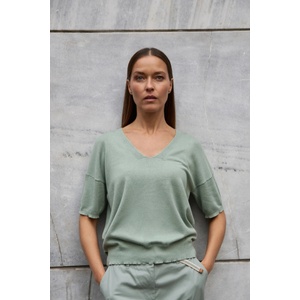 Moodo Маслинен суитшърт с къси ръкави Moodo Moodo | Zelen | ЖЕНИ | XS - zoot - 32,06 лв
