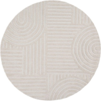Flair Rugs Ръчно изработен вълнен кръгъл килим в цвят слонова кост ø 160 cm Zen Garden - Flair Rugs (503119381727)