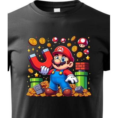 Dětské tričko Super Mario a magnet na mince ČernáCanvas Dětské tričko Bezvatriko.cz 3217