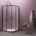 Kolpa San Квадратна душ кабина с плъзгащи се врати Kolpasan Eco Quat 90x90 черна (515280)