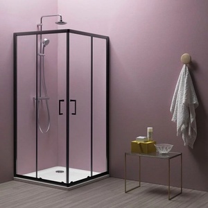Kolpa San Квадратна душ кабина с плъзгащи се врати Kolpasan Eco Quat 90x90 черна (515280)