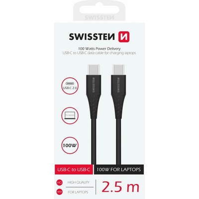 Swissten 71506550 TPE USB-C / USB-C 100 W černý