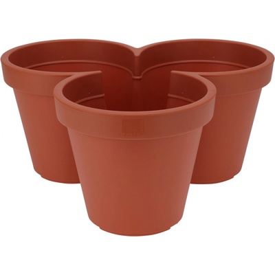 Home Styling Collection Květináč na tři květiny, 44 x 20 cm, hnědý hnědý
