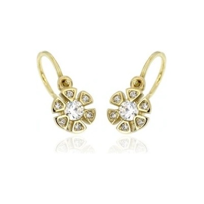 Jan Kos jewellery zlaté náušnice s bílým kamenem 31500389