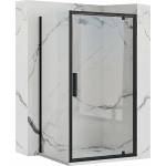 Rea Правоъгълна душ кабина с въртяща се врата Rea Rapid Swing 80x90 черна (5902557342426+5902557342556)