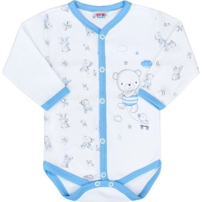 New Baby Dojčenské celorozopínacie body Bears modré