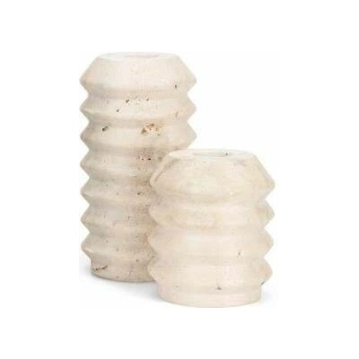 Sada 2 designových svícnů z travertinu, WHITE ORCHID