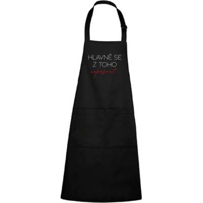 Dobrý Triko Zástěra s potiskem Hlavně se z toho neposrat Černá
