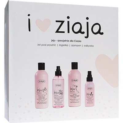 Ziaja I ♥ Ziaja Jeju šampon Jeju 300 ml + sprchový gel Jeju 300 ml + obličejová mlha Jeju 200 ml + kondicionér ve spreji Jeju 125 ml dárková sada